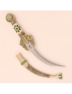 Buet arabisk dolk dekoreret med skede, 34 cm.
