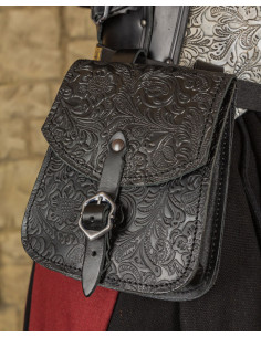 Bolso medieval Beatriz en cuero negro