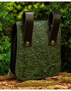 Bolso medieval Beatriz en cuero verde 2