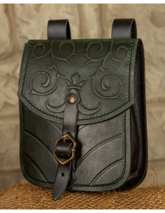 Bolso medieval Goffredo en cuero verde