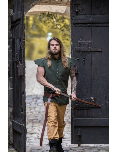 Klassische Renaissance-Weste, Modell Charles, grüne Farbe