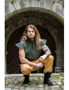 Klassiek renaissance vest Charles model, groene kleur 2