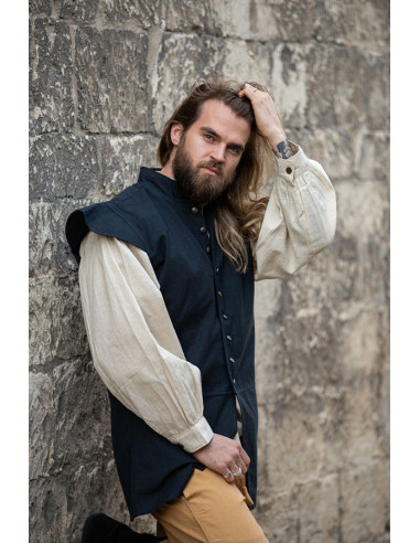 Klassische Renaissance Weste Modell Charles, blaue Farbe