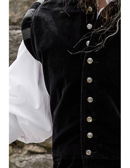Renæssancevest model Pierre, sort farve