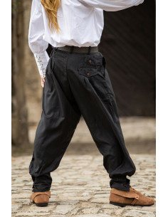Eckart model wijde capri broek, kleur zwart 2