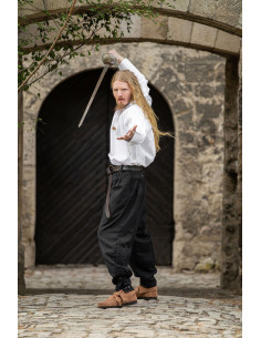 Eckart model wijde capri broek, kleur zwart