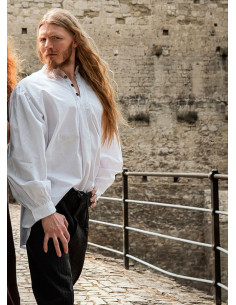 Camisa medieval ancha Oswald, color blanco