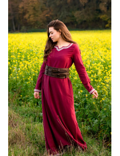Lange vikingjurk model Brigida, rode kleur