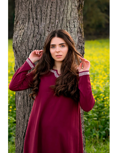 Lang vikingekjole model Brigida, rød...