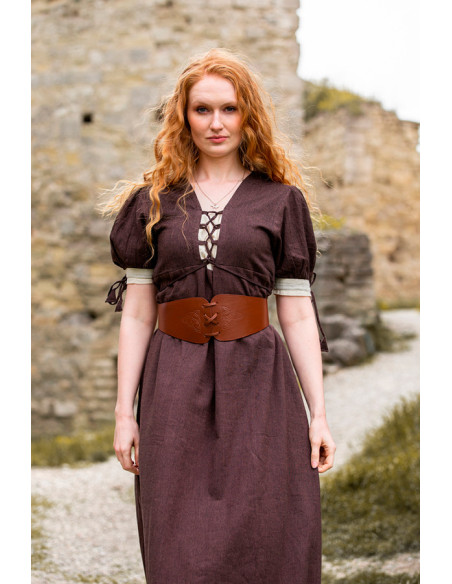 Vestido medieval Denise con cordones,...