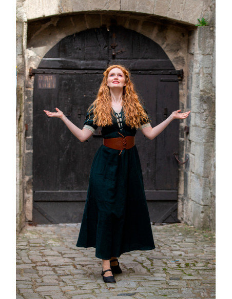 Vestido medieval Denise con cordones,... Vestido medieval Denise con cordones,...
