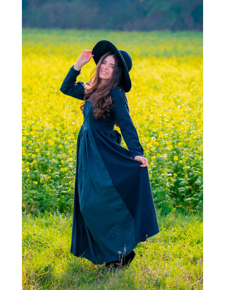Vestido medieval Medusa, negro-azul