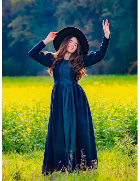 Medusa Mittelalterkleid, schwarz-blau