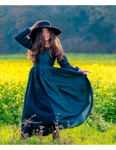 Vestido medieval mujer Rebelde Adelina en negro ⚔️ Tienda-Medieval