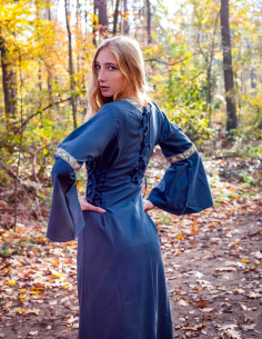 Middelalderkjole kvindemodel Sophie, blå 2