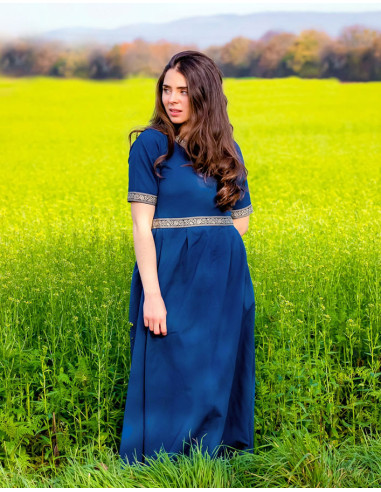 Vestido medieval mujer Enin, color azul