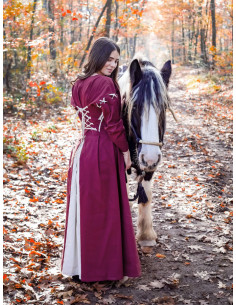 Vestido medieval rojo-blanco modelo Larina 2