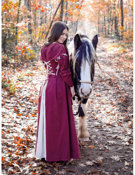 Vestido medieval rojo-blanco modelo...