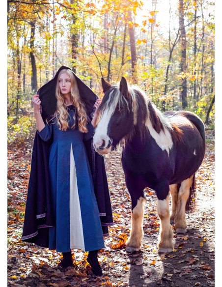 Middelalder uldkappe med hætte