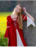Vestido medieval mujer Rojo-Crema
