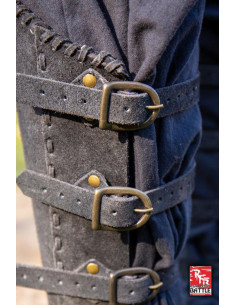Mittelalterliche Beinschienen für Veteranen aus schwarzem... 2
