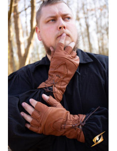 Pícaro Fantasy-Handschuhe aus hellbraunem Leder