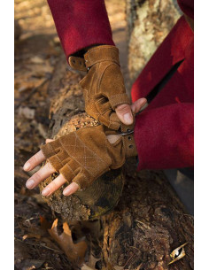 Keltische Handschuhe aus braunem Wildleder,... 2