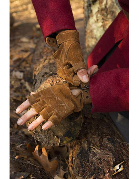 Keltische Handschuhe aus braunem...