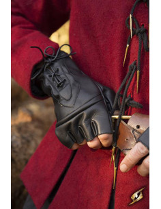 Pícaro fantasiehandschoenen in zwart leer
