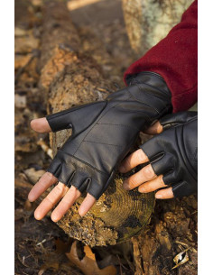 Guantes fantasía del Pícaro en cuero negro 2