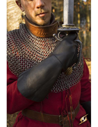 Falcon middelalderhandsker, sort læder