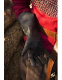 Mittelalterliche Handschuhe des Falken, schwarzes Leder