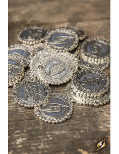 Set de 30 monedas del León, color plata
