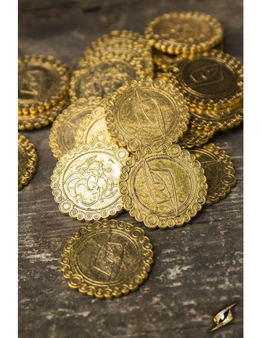 Set mit 30 Drachenmünzen, Goldfarbe