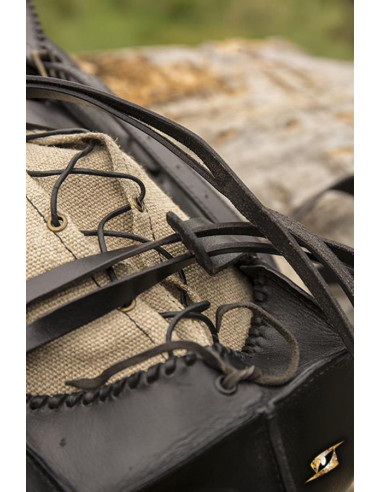 Mittelalterlicher Abenteurer-Rucksack in Schwarz