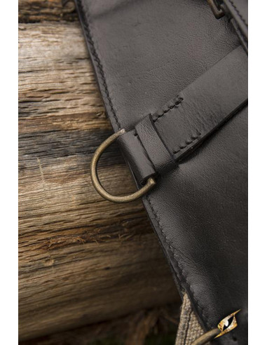 Mittelalterlicher Abenteurer-Rucksack in Schwarz