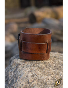En-rems læderarmbånd, brun farve 2