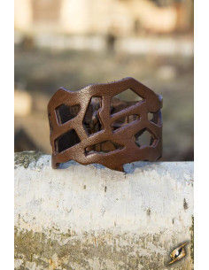 Elf Rogue-Armband aus braunem Leder, 31 cm.