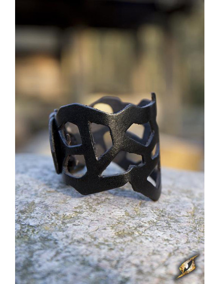 Elf Rogue armbånd i sort læder, 31 cm.