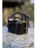 Rogue Elf Armband aus schwarzem Leder, 31 cm.