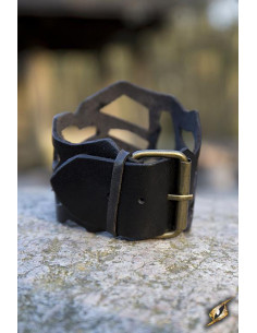 Pulsera Elfo Pícaro de cuero color negro, 31 cm. 2