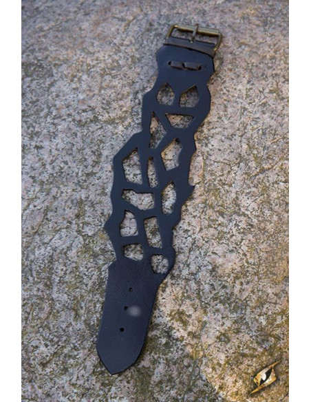 Elf Rogue armbånd i sort læder, 31 cm.