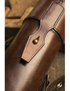 Pergamenthalter mit Riemen aus braunem Leder 2