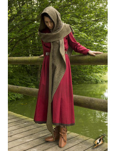 Capucha con chal medieval modelo Altaïr verde