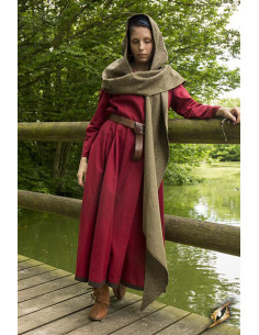 Hætte med middelalderlig sjal model Altaïr grøn 2