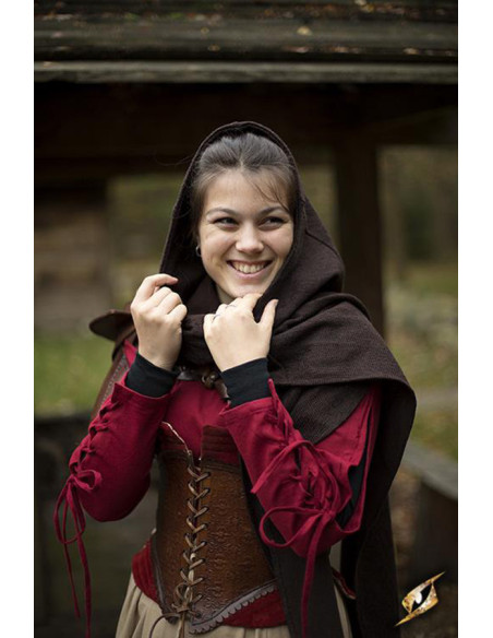 Hætte med middelalderlig sjal model...