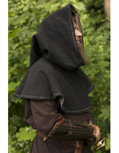 Capucha medieval con cubrehombros, color gris 2