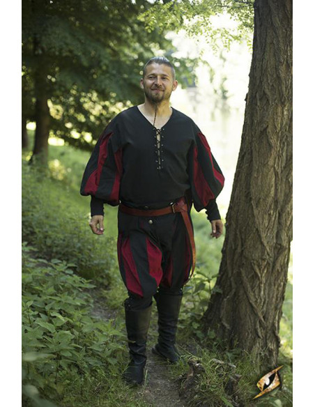 Landsknechte-Söldnerhose, schwarz-rot