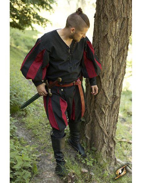 Landsknechte-Söldnerhose, schwarz-rot