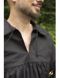 Camisa renacentista en algodón Aramis, color negro